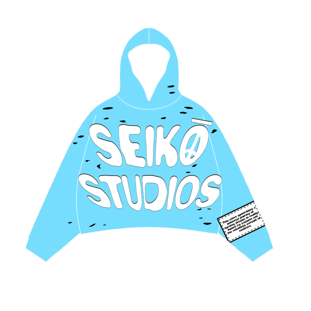 Seiko Studios Cropped Hoodies- Unc Blue