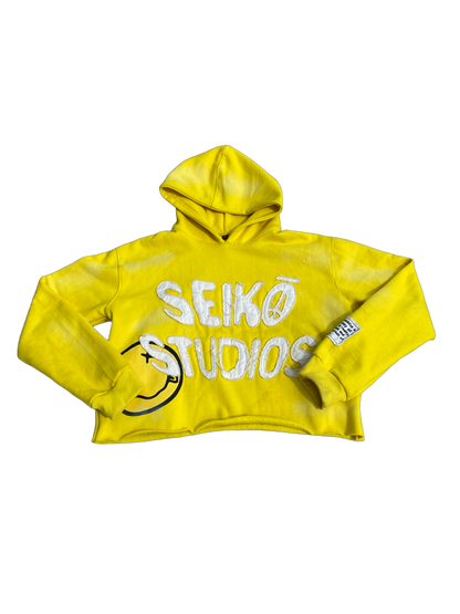 Seiko Studios Cropped Hoodies- Yellow